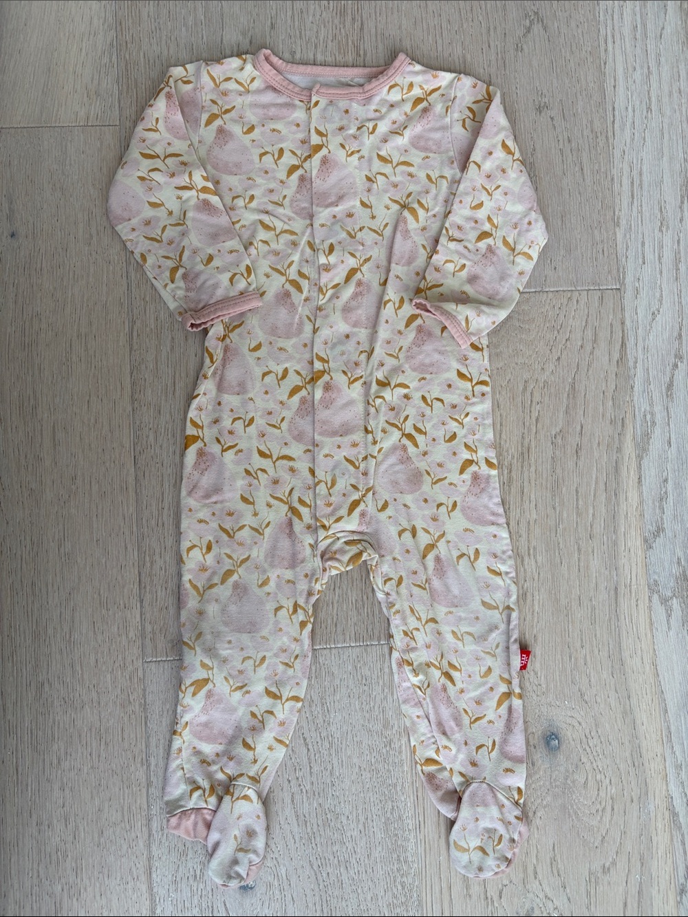 Magnetic Me Pink and Gold Floral Footed One-Piece